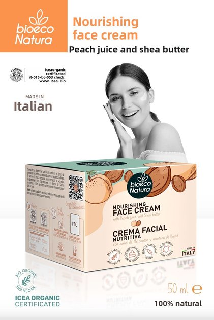 Nourishing Face Cream – Contains Peach Juice and Shea Butter