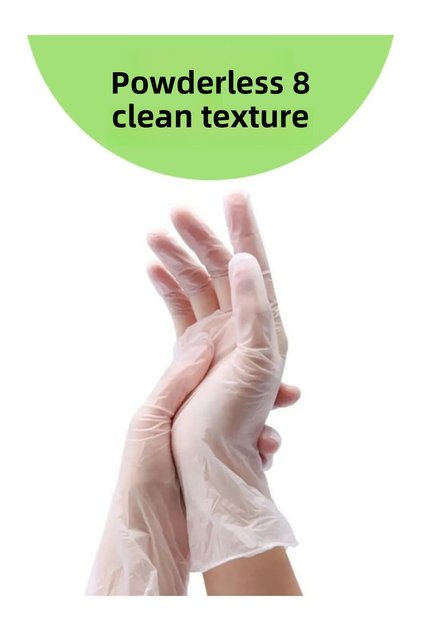 Transparent Vinyl Gloves Powder Free Medium (L) Size 100S