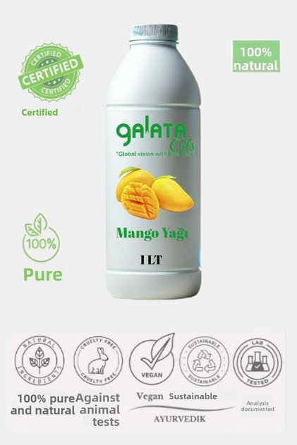 Mango Oil Cold Pressed 100% Pure and Natural Vegan 1 Lt (Skin and Hair Care)