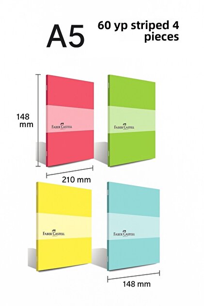 Pp Cover Pastel Stitched Notebook 60 Sheets Lined A5