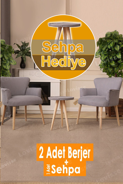 3lü Berjer Set Tekli Koltuk Balkon, Ofis, Bekleme, Güzellik Merkezi, Çay Seti