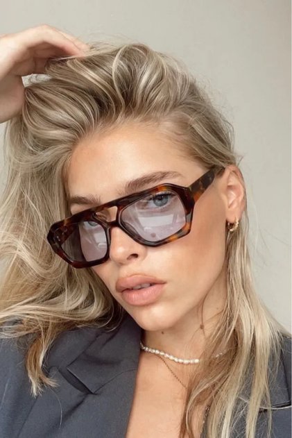Wuhle Unisex Black Frame Khaki Glass Square Sunglasses