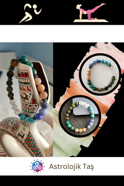 Detox Natural Stone Bracelet with Toughness Feeling - Azurite, Sunstone, Jade, Tiger Eye