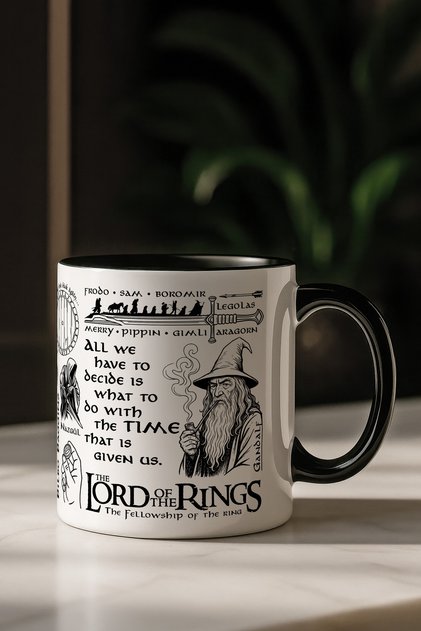 LOTR Yüzüklerin Efendisi, Lord of the Rings Temalı Porselen Kupa Bardak