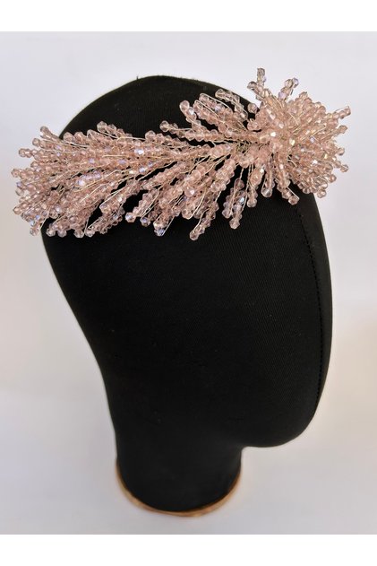 Powder Pink Accessory Bridal Tiara Crystal Pink Crown