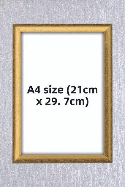 A4 златиста рамка за документи, сертификати и снимки, 21 cm x 29,7 cm
