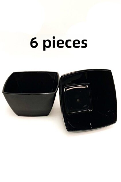 6 Pieces 53056 Tokio Glass Black Bowl Snack Bowl Breakfast Set