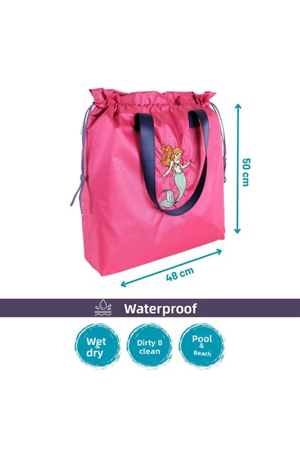 Pink Mermaid Waterproof Wet Dry, Dirty Clean, Beach Pool Functional Bag