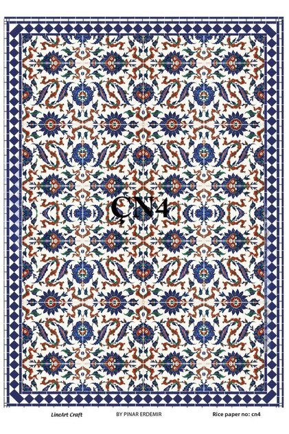 Lineart Rice Decopage Paper Çn4