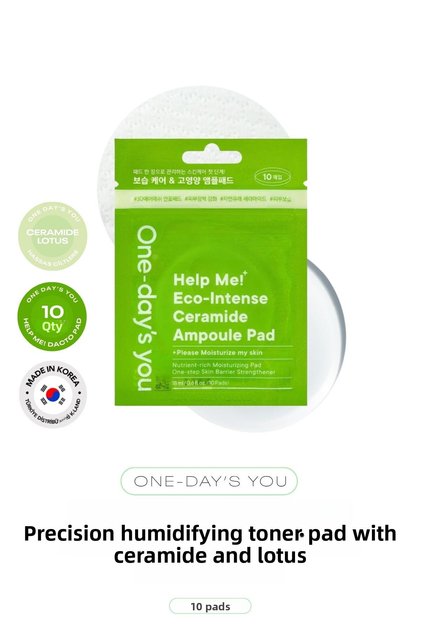 Moisturizing Tonic Pad Containing Ceramide and Lotus Extract One Day's You Ceramide Ampoule Pad 10Ea