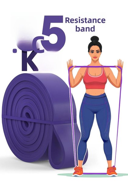 35kg Resistance Band Gym Resistance Band Training Muscle Building Band Purple (Extra Hard)