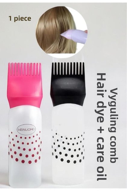 Comb hair coloring care oil care water dip dye smearing applicator bottle