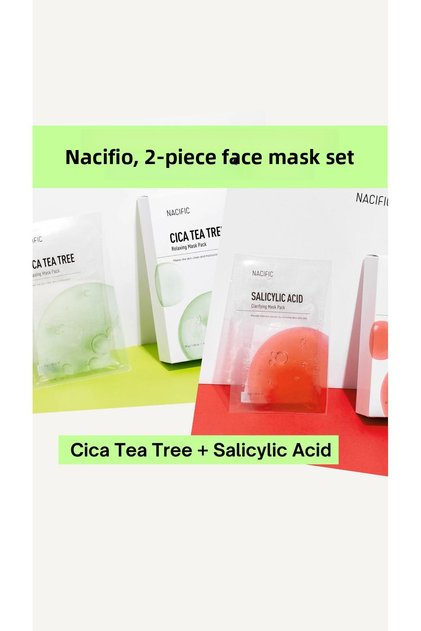 Mask Set of 2 (Cica Tea Tree + Salicylic) – Anti-Pore, Oily Skin