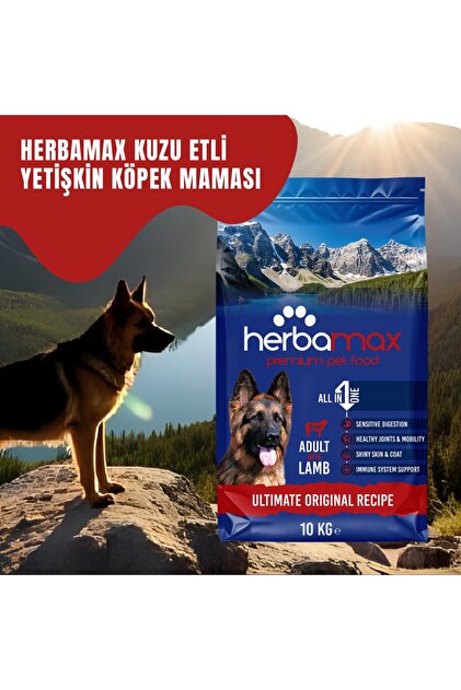 Herba Max Sindirim Destekleyici- Kuzu Etli Yetişkin Köpek Maması