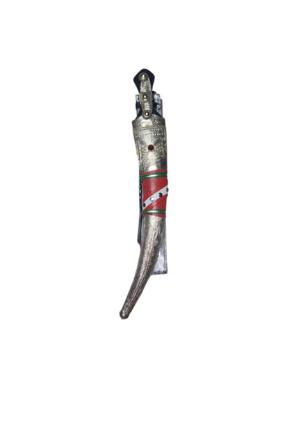 A heavy-duty dagger plated with silver and metal