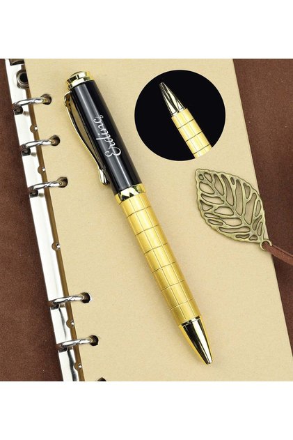 Gold Checkered Premium Ballpoint Pen