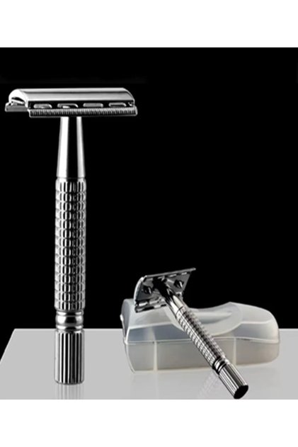 Rimei Razor Paslanmaz Çelik Geleneksel Tıraş Aleti Manuel Tıraş Makinesi 10 Yaprak Jilet Hediyeli
