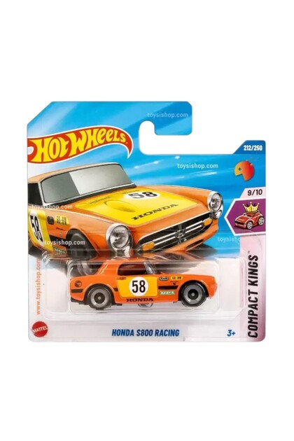 Hot Wheels Honda S800 Racing - Compact Kings 9/10, Edizione Treasure Hunt 2025, Scala 1:64, Colore Arancione, Licenza Ufficiale Mattel - 5