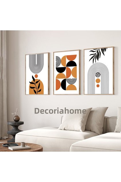 Wooden Framed Painting Set Midday Orange