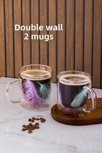 16792 Double Feather Double Wall Mug 2 Pieces 300 ml