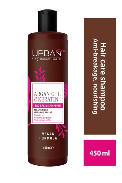 Argan Oil & Keratin Easy Break Hair Care Shampoo for Damaged Hair -Vegan-450Ml