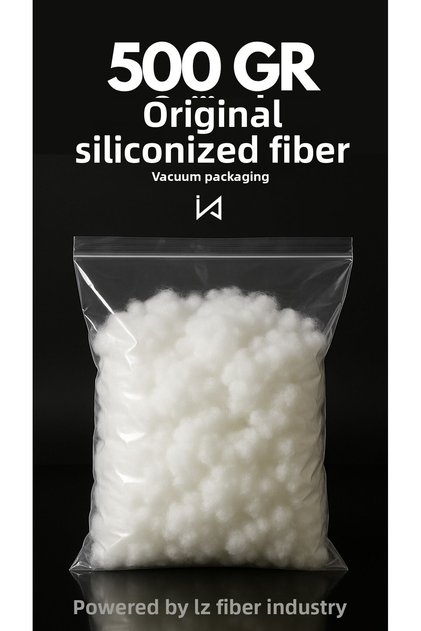 500 Gr Original Siliconeized Fiber Filler Material |   Pillow, Toy, Cloud Ceiling |   Vacuum Packaging