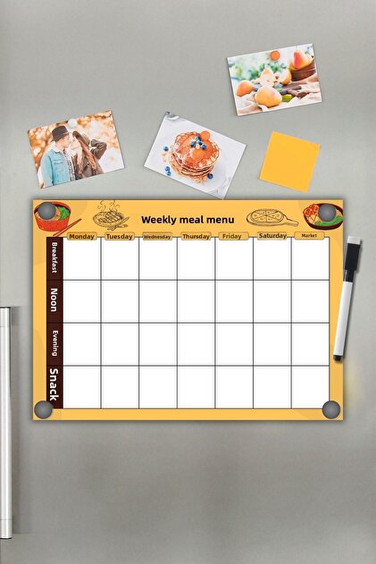 Weekly Meal Menu Planner, Magnet Refrigerator Menu Chart Shopping List with Magnet