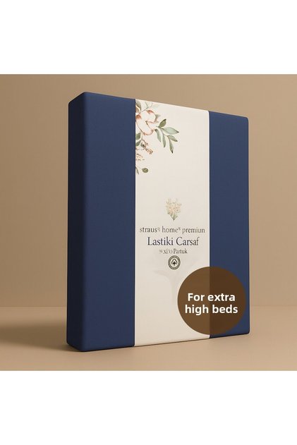 Home Premium Fitted Sheet Special for High Beds 40cm Height Combed 100% Cotton 150Gr/M2 Oeko Tex