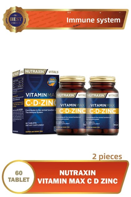 Vitamin Max C-D-Zinc - 60 Tablets 2 Boxes