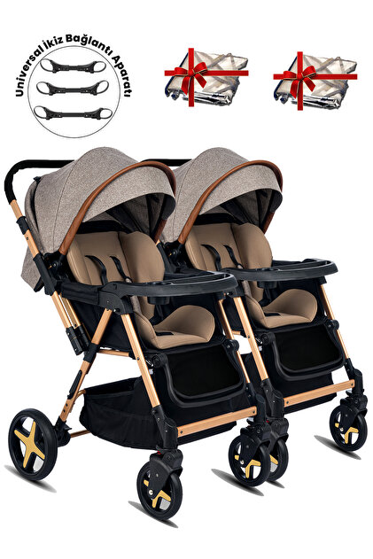 Baby Home 810 Ayrılıp Birleşebilen Çift Yönlü İkiz Bebek Arabası