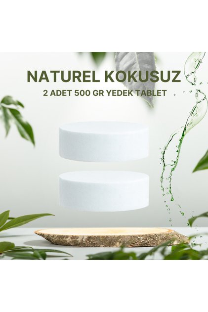2x500 Gram - Naturel Kokusuz, Nem Alıcı Rutubet Ve Küf Önleyici Yedek Tablet