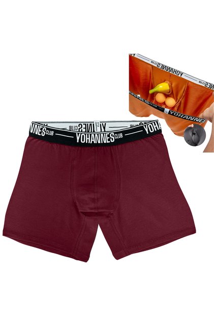 Men'S, Special Anatomical Cotton Boxer, Premium Quality Anatomical Boxer, Single, Burgundy
