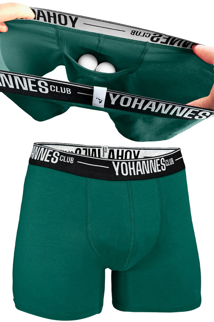 Men'S, Special Pouch Cotton Boxer, Healthy Underwear with Special Pouch Design, Single, Green