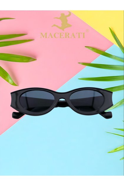 Cateye Unisex Black Oval Frame Uv400 0-10 Years Children's Sunglasses