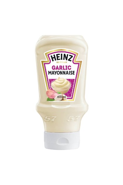 Real Garlic Mayonnaise Top Down Squeezy Bottle 600 ml Rich Creamy Garlic Flavored Sauce