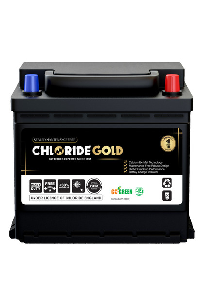 Chloride Gold Car Battery, 12 Volt, 44 Ampere - DIN44L