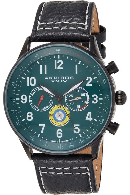 ساعة XXIV Explorer للرجال بحركة كوارتز سويسرية، AK751GN، سوداء، فاخرة
