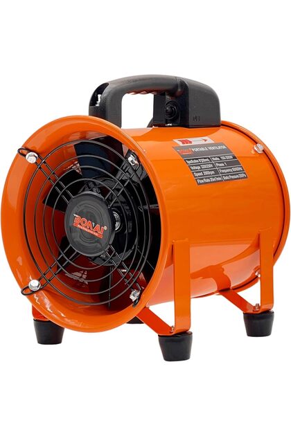 8" Portable Industrial Ventilator Fan – 200mm Axial Flow Exhaust Fan | 150-200W Motor | 2900
