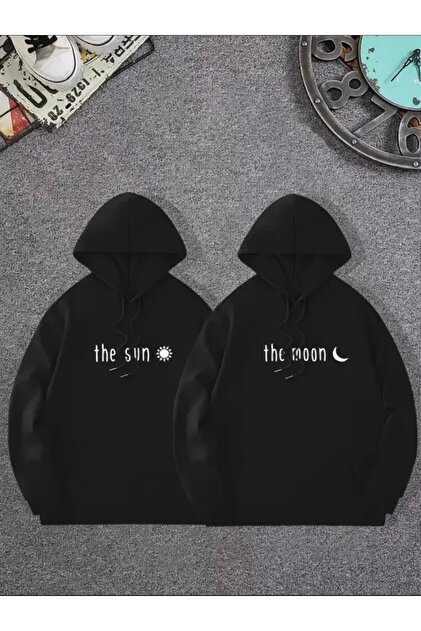 Double Combination Printed Oversize Unisex Women/Men Hooded Sweatshirt