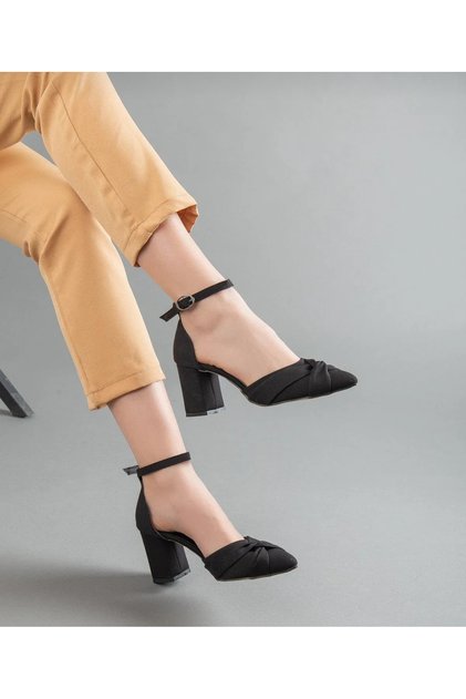 Satin Bow Detailed Heeled Shoes 7 Cm-Felisyabutik
