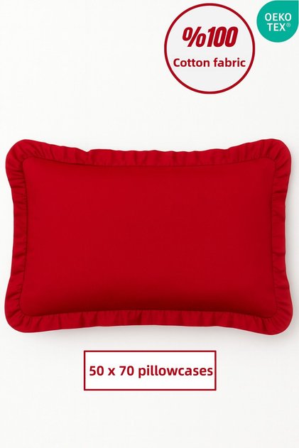 100% Cotton Ruffle Pillow Case 50X70 cm Modern Hidden Zipper