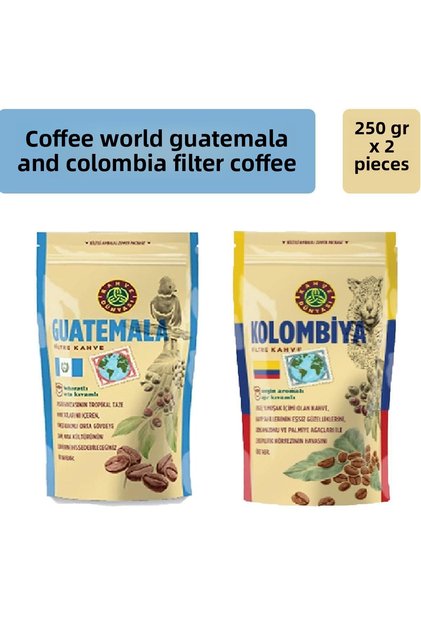 Coffee world colombia and guatemala filter coffee 250 gr x 2 pcs