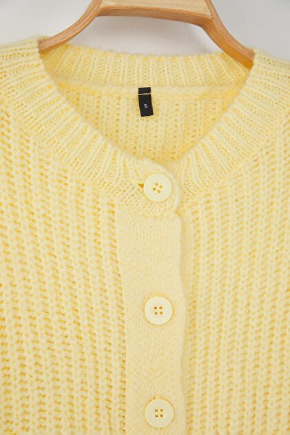 Trendyolmilla Wardrobe Essentials Sarı Yumuşak Dokulu Basic Triko
