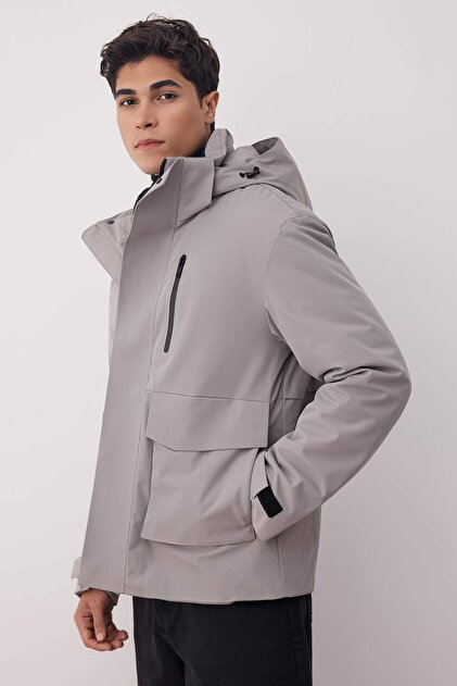 Trendyolmilla Man Gri Fitted Kışlık Kalın Parka Erkek Mont