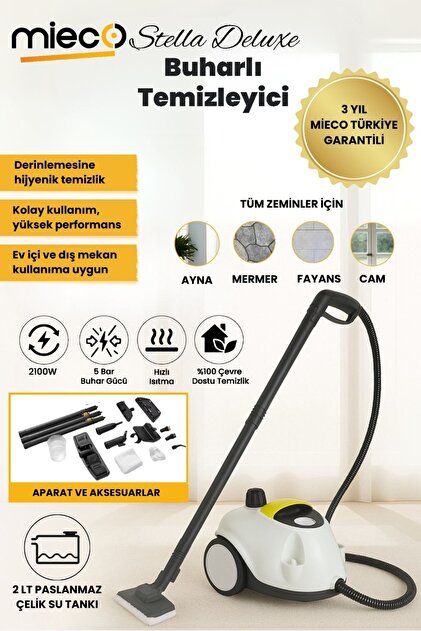 Mieco Stella Deluxe 2100W / Çok Fonksiyonlu Buharlı Temizleyici