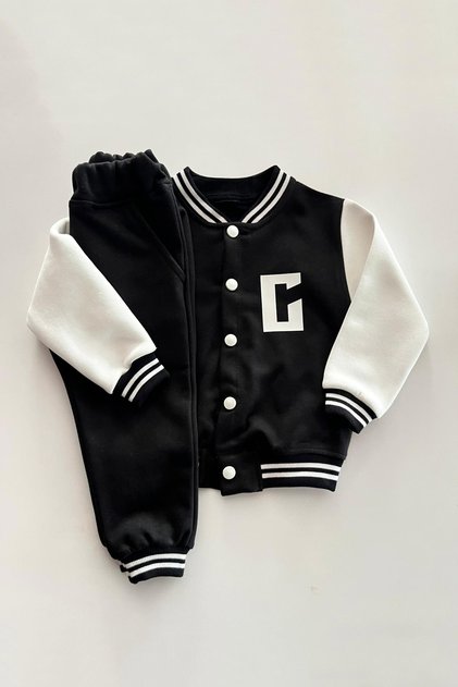 Çocuk Unisex 2'li Kolej Hırka Ceket Eşofman 3 İplik Penye Alt Üst Takım