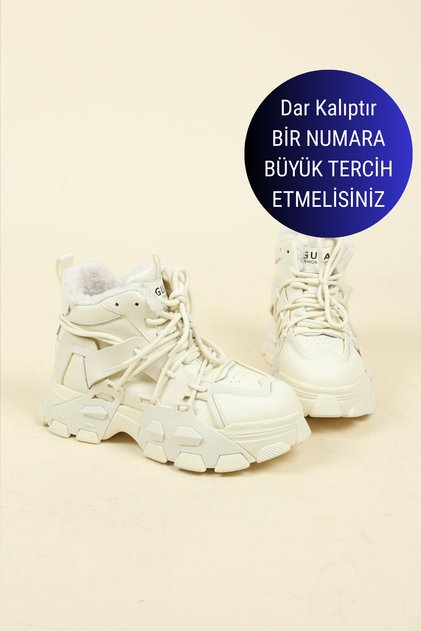 GUJA İçi Peluş Kalın Tabanlı Spor Bot TEN