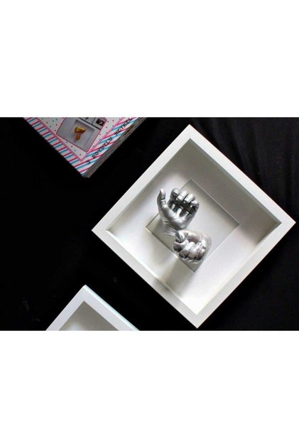 Panelled 3D Sculpture Application Kit 1 Hand/1 Foot 0-3 Years Old Silver (Official Single Seller Is Our Store Vosvosbaby)