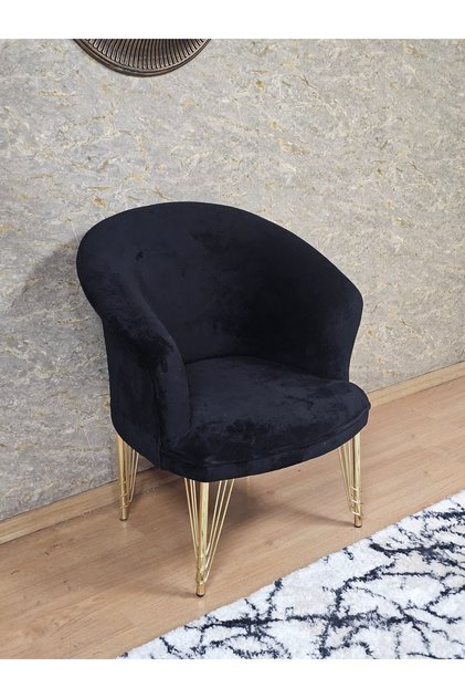 Tekli TEDDY Gold Kaplama Telli Ayak Çay Seti Koltuk Tekli Berjer , Balkon, Salon, Ofis