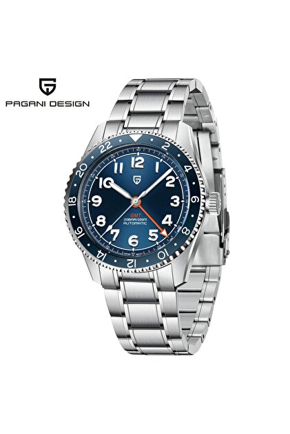 ばんさん　90-12k Pagani design PD-1784 Erkek Saati Otomatik GMT Paslanmaz Çelik